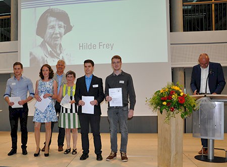 Martin Leigler (Zimmerer), Dominik Daferner (TG), Artur Hermann (TG) und Andreas Wiest (Chemielaborant)